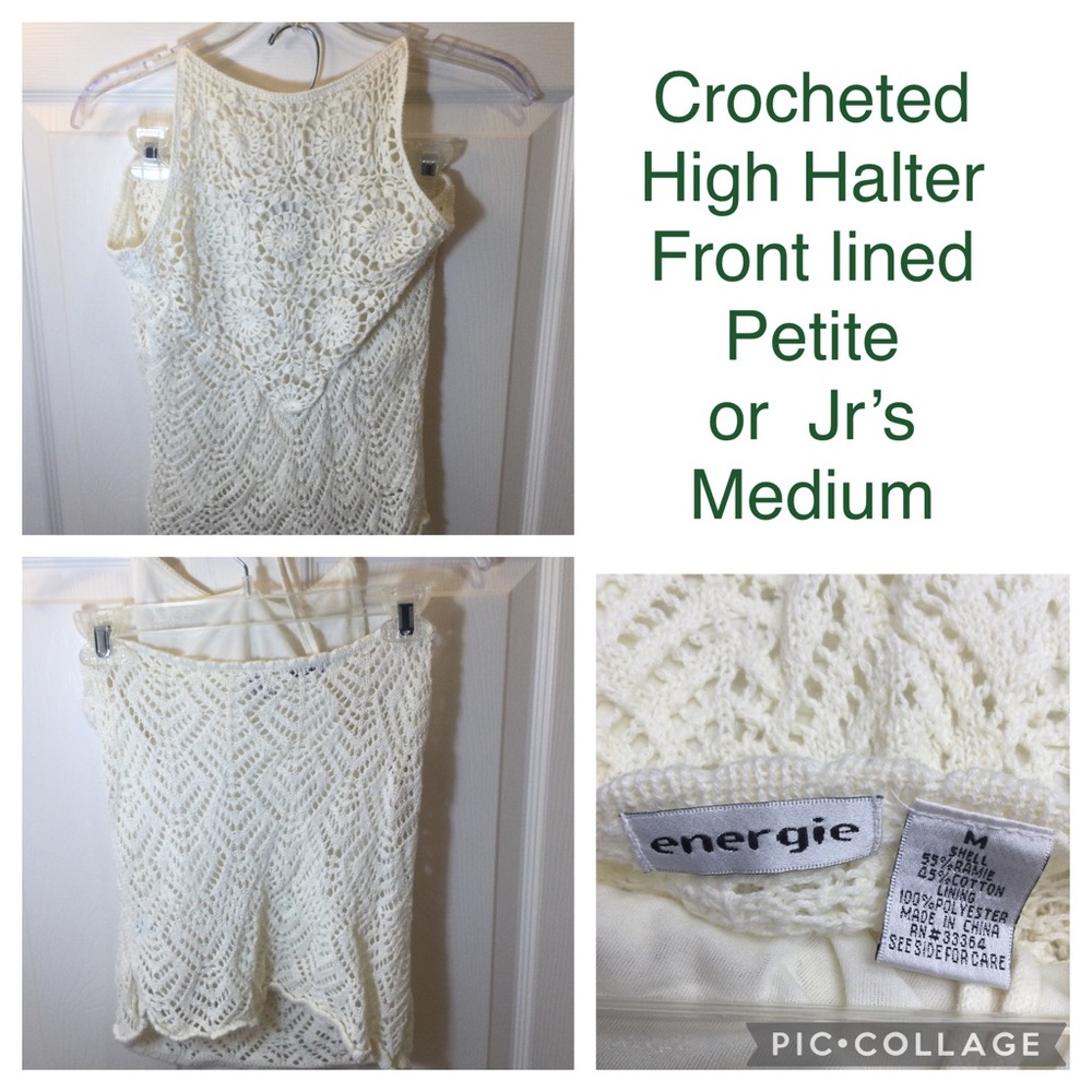 Unique Crochet Halter top - Ivory